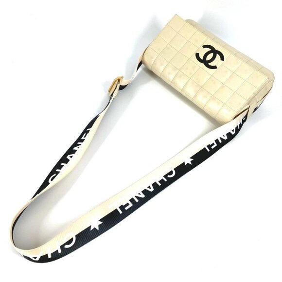 CHANEL CC CC Mark Chocolate Bar Bicolor Crossbody Bag Flap Pochette Shoulder Bag - Picture 9 of 16